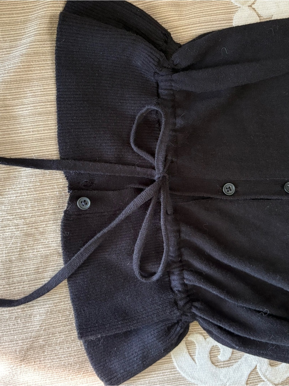 Brandy Melville Black Hooded Button-Front Short-Sleeve Cardigan